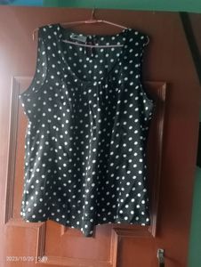 Polka Dot Half Sleeves Top