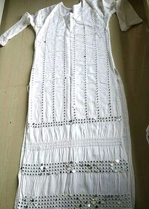 White Fancy Kurta Pant Set