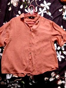 Peach Button-Up Top