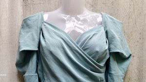 Aqua Puff Sleeve Top