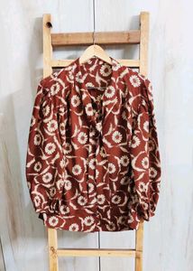 Brown Printed Top Size-40