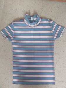 Striped Turtleneck Top