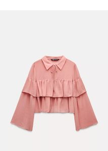 Zara Ruffle Marsala Top