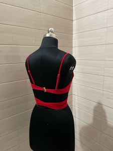 Shein Imported Padded Red Crisscross Party Bra Top