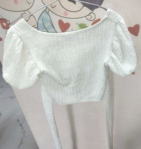 White Puff Sleeve Top