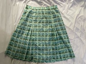 Vintage Floral Print Pleated Skirt