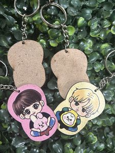 BTS cute wooden Keychain