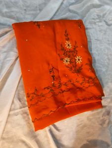 Elegant Orange Saree