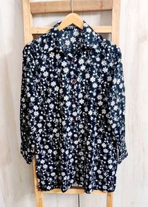 Fine Cotton Black Printed Shirt Size-36