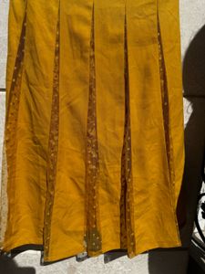 Beautiful Mustard Dress With Net Detail