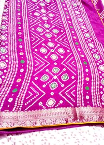 Elegant Purple Bandhani Saree