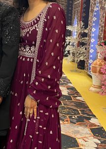 Elegant Maroon Embroidered Kurta Set
