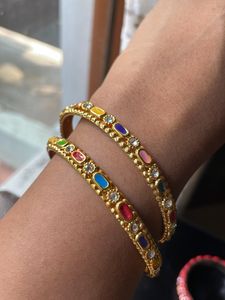 Colorful Bejeweled Bangle Set