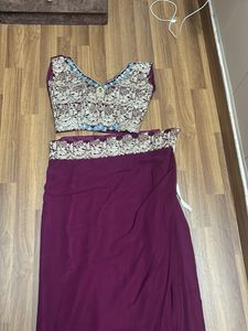 Purple Dress With Top Skirt &amp; Cape