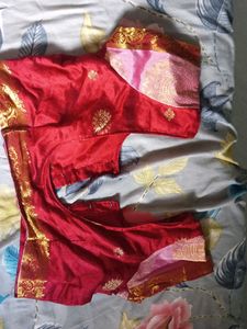 Red &amp; Gold Floral Saree