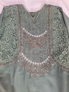 GREEN PAKISTANI CUTWORK SUIT
