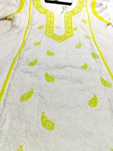 Chikankari Work Kurti And Pencil Pant