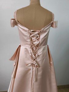 Satin Off-Shoulder Gown