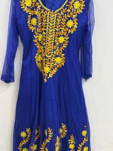 Royal Blue Color Embroidered Suit