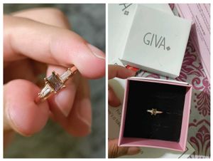 Giva Silver 925 Rose Gold Bar Of Beauty Ring