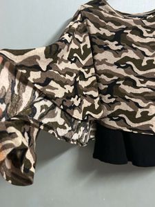 Camouflage Top in Olive-Toned Camo