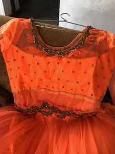 Elegant Coral Ethnic Gown