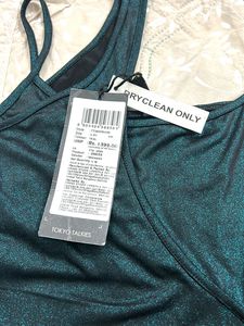 Shimmery Teal Mini Dress