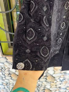 Velvet Black Festive Wear Boys Jodhpuri Sherwani