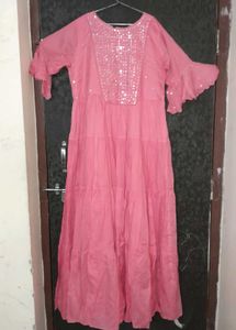 Pink Tiered Dress/Kurti