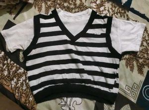 Zebra stripe crop top