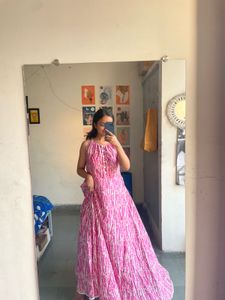 Pink &amp; White Sleeveless Dress