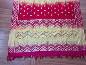 36) Red &amp; Yellow Bandhani Dupatta