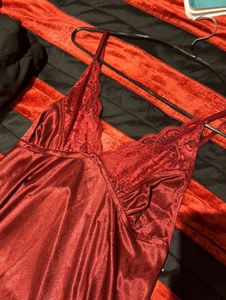 Maroon Night Gown Set