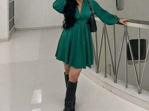 Emerald Green Mini Dress