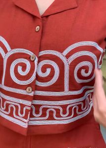 Rust Two-Piece Set with Pattern