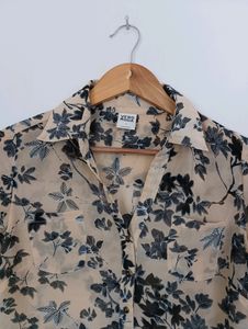 Cream Printed Casual Top (Women)