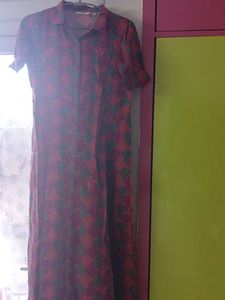 Printed Red Kurta