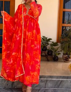 Vibrant Orange Anarkali Suit