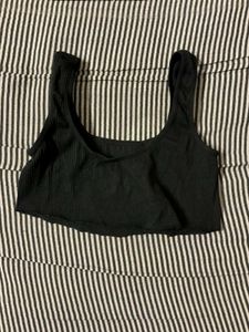 Black Ribbed Tank Top