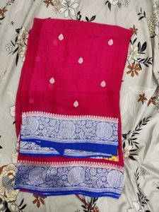 Pure Georgette Banaras With Blouse