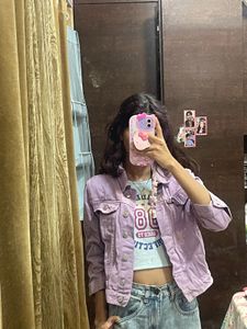Lilac Denim Jacket