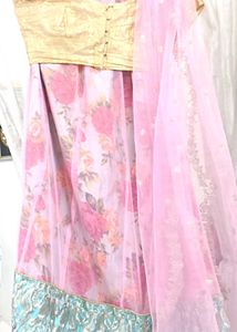 pastel pink And Blue Cute Lahenga✨