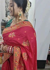 Elegant Pink Embroidered Saree
