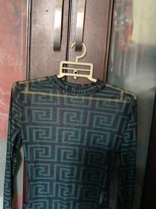Patterned Long Sleeve Bodysuit - M Size