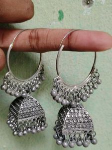 Silver Jhumka Earrings