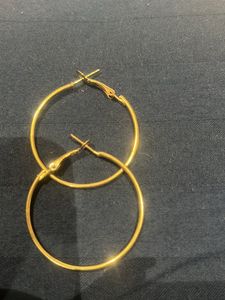 Set Of 3 Golden Hoop Earrings
