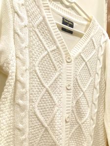 Cream Cable Knit Cardigan