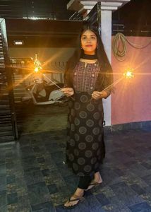 Festive Black Printed Kurti