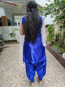 Blue Satin Salwar Suit