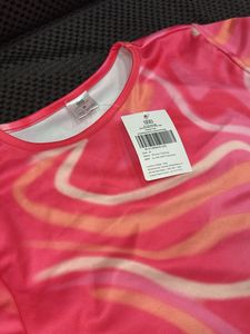 Abstract Pink Crop Top